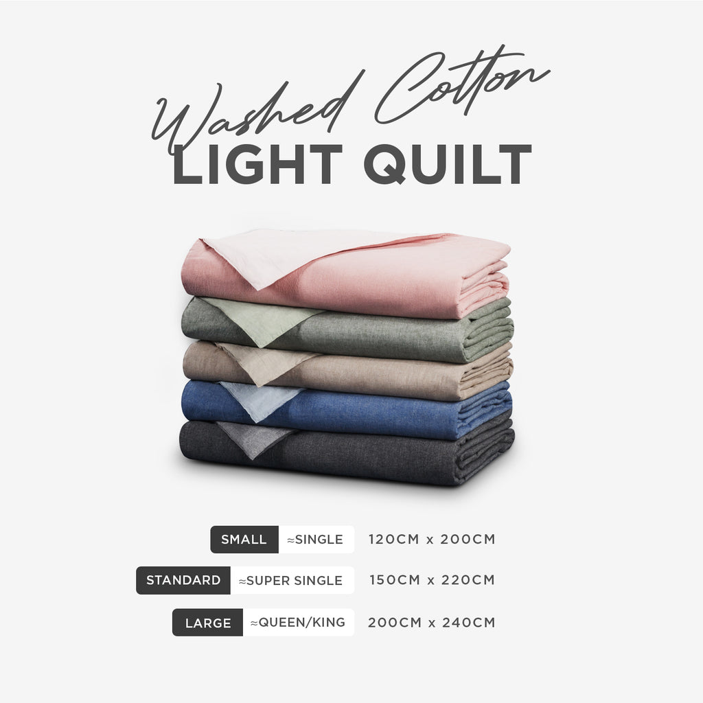 Washed Cotton Collection, Light Summer Quilt Blanket