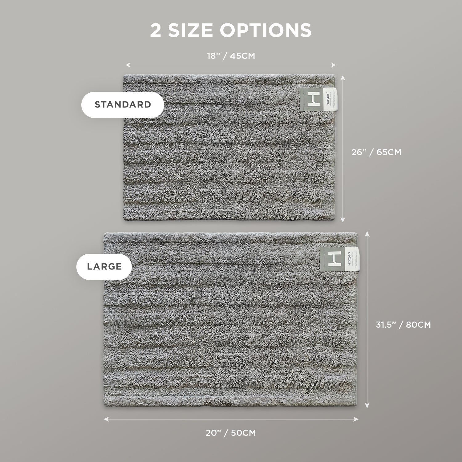 Diamond and Broadway Collection, Cotton Tufted Bath Rug Mat with Anti Slip Reverse