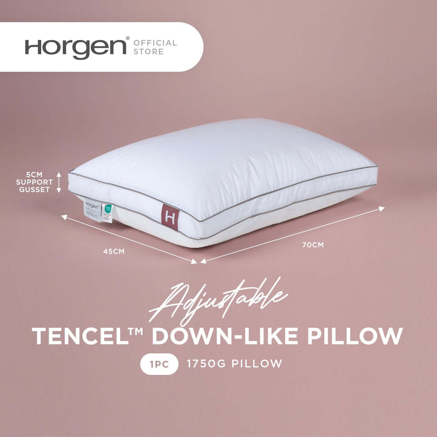 TENCEL™ Collection, Adjustable Luxury Down Like Pillow