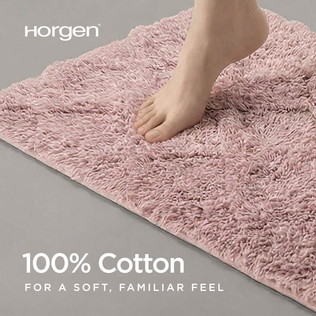 Diamond and Broadway Collection, Cotton Tufted Bath Rug Mat with Anti Slip Reverse