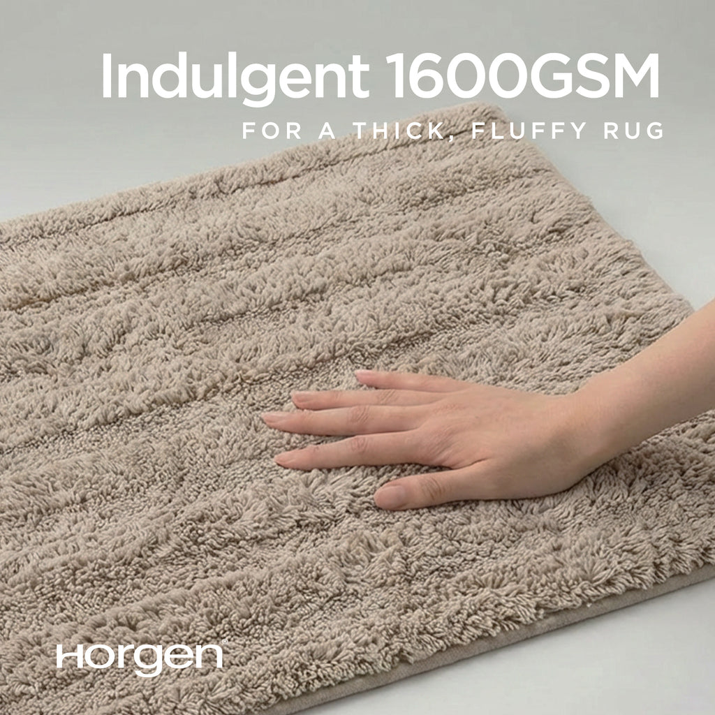 Diamond and Broadway Collection, Cotton Tufted Bath Rug Mat with Anti Slip Reverse