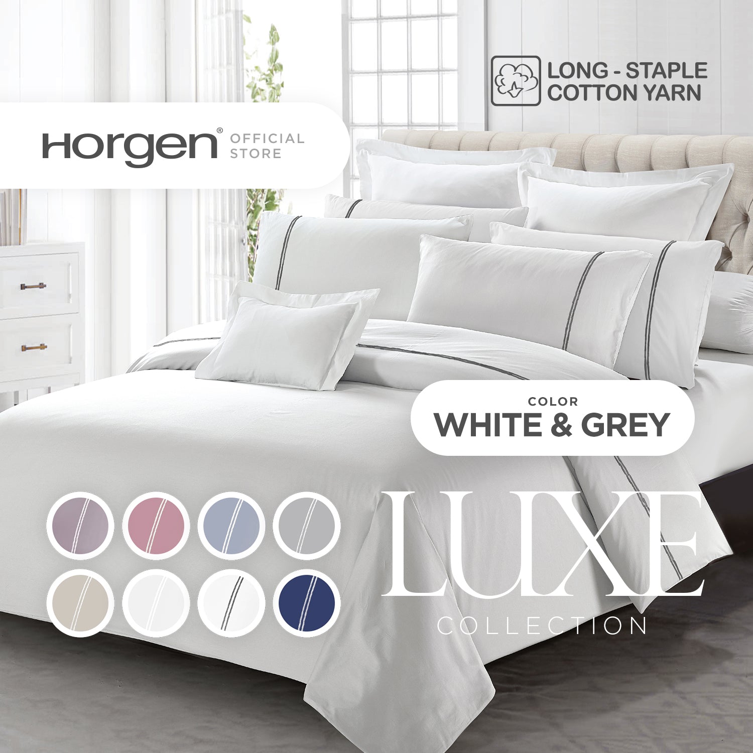 Luxe Collection, Hotel Series Egyptian Cotton Barrett Bed Set (Quilt Cover Included)