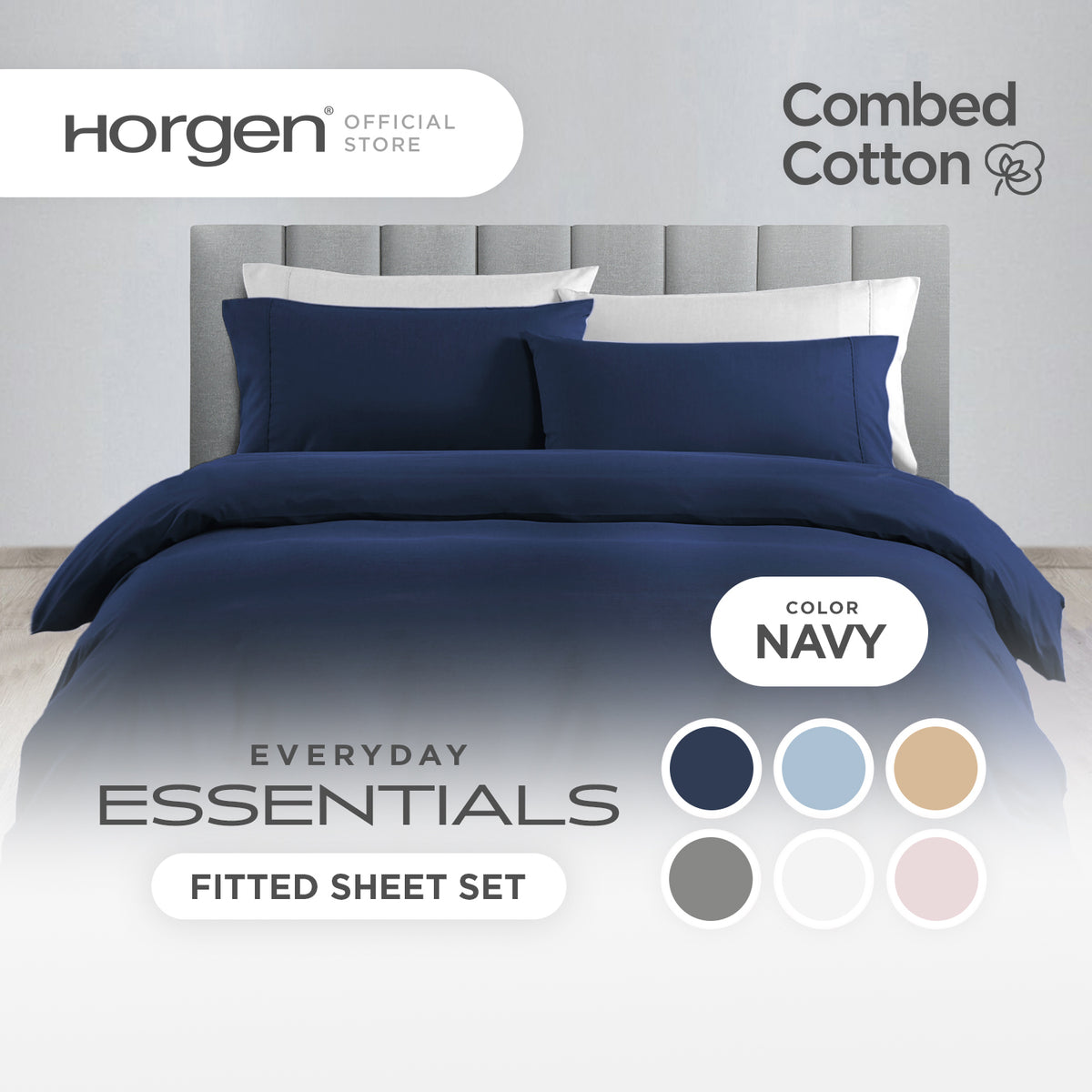 Everyday Essentials, Combed Cotton Series Fitted Sheet Set
