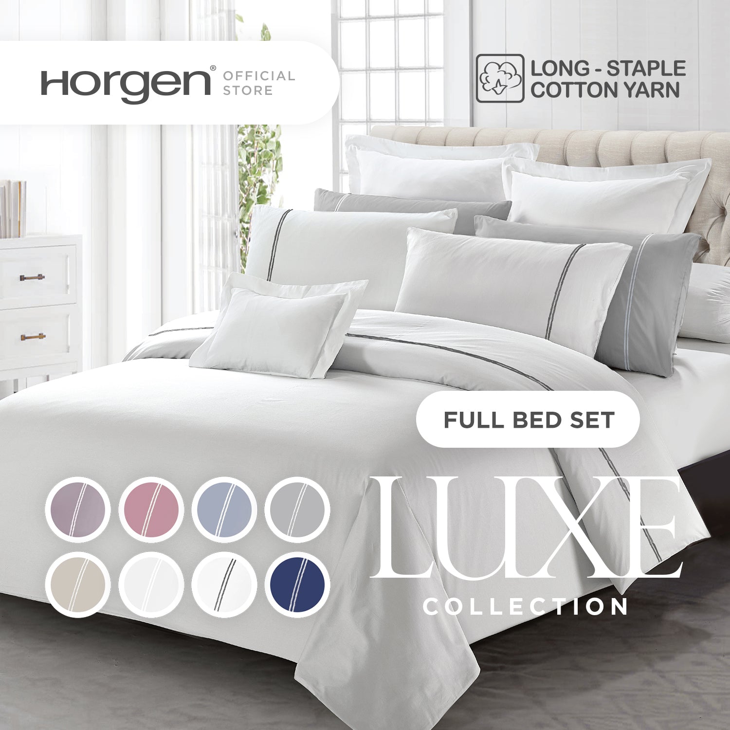 Luxe Collection, Hotel Series Egyptian Cotton Barrett Bed Set (Quilt Cover Included)