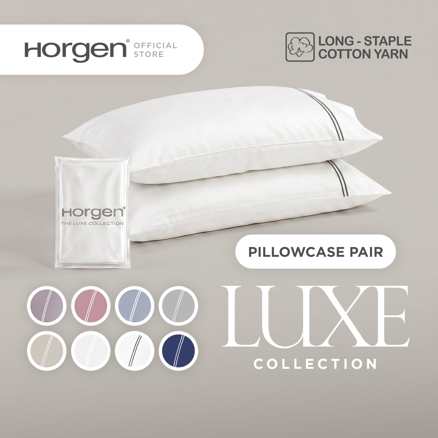 Luxe Collection, Hotel Series Egyptian Cotton Barrett Pillowcases