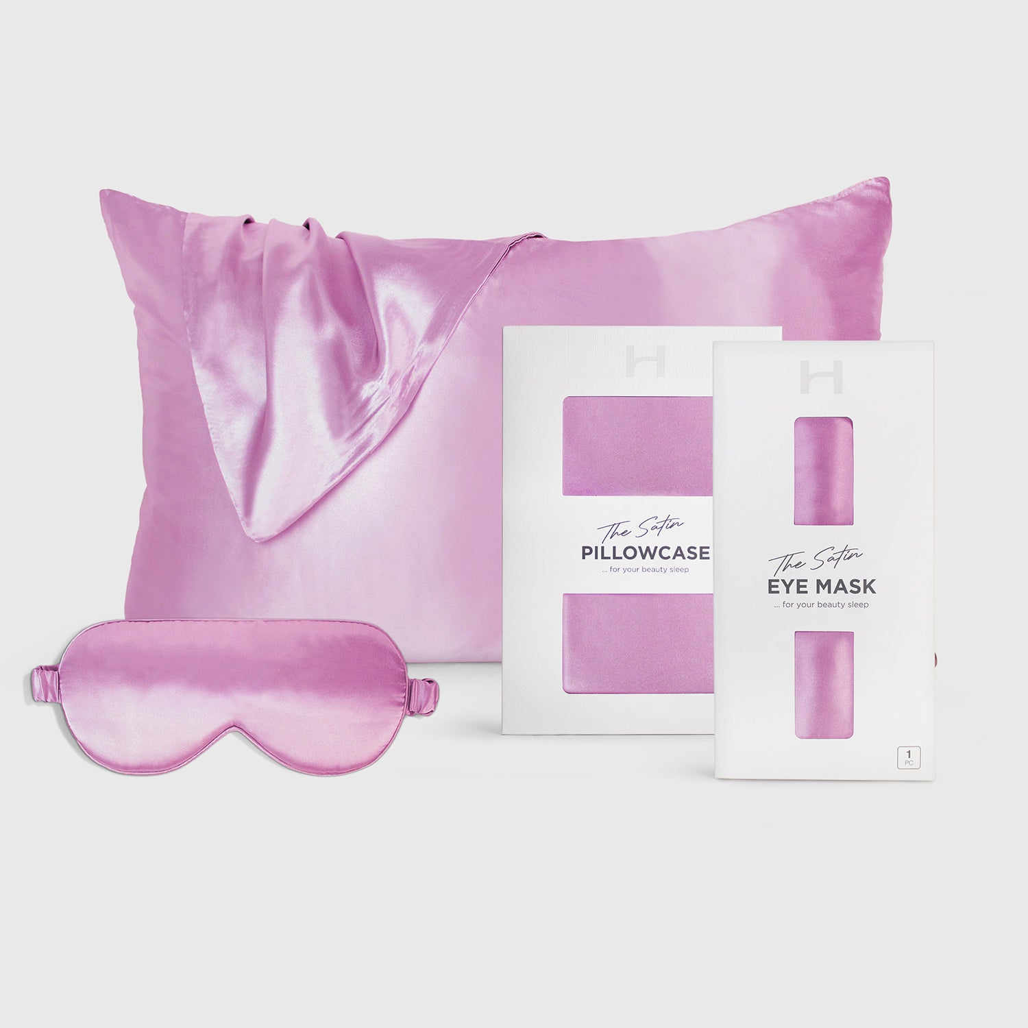 Satin Collection, Pillowcase Pair / Eye Mask / Bundle Set