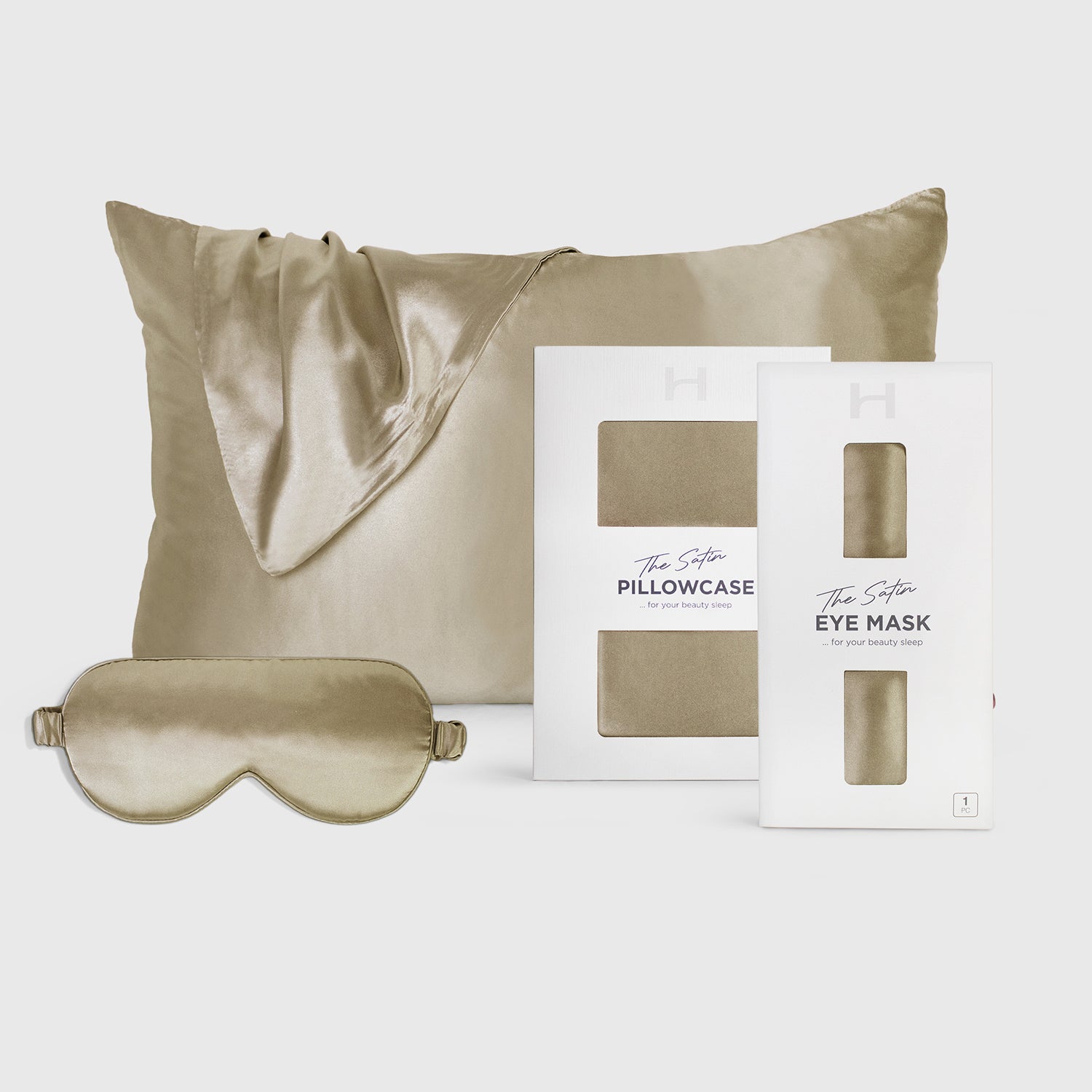 Satin Collection, Pillowcase Pair / Eye Mask / Bundle Set