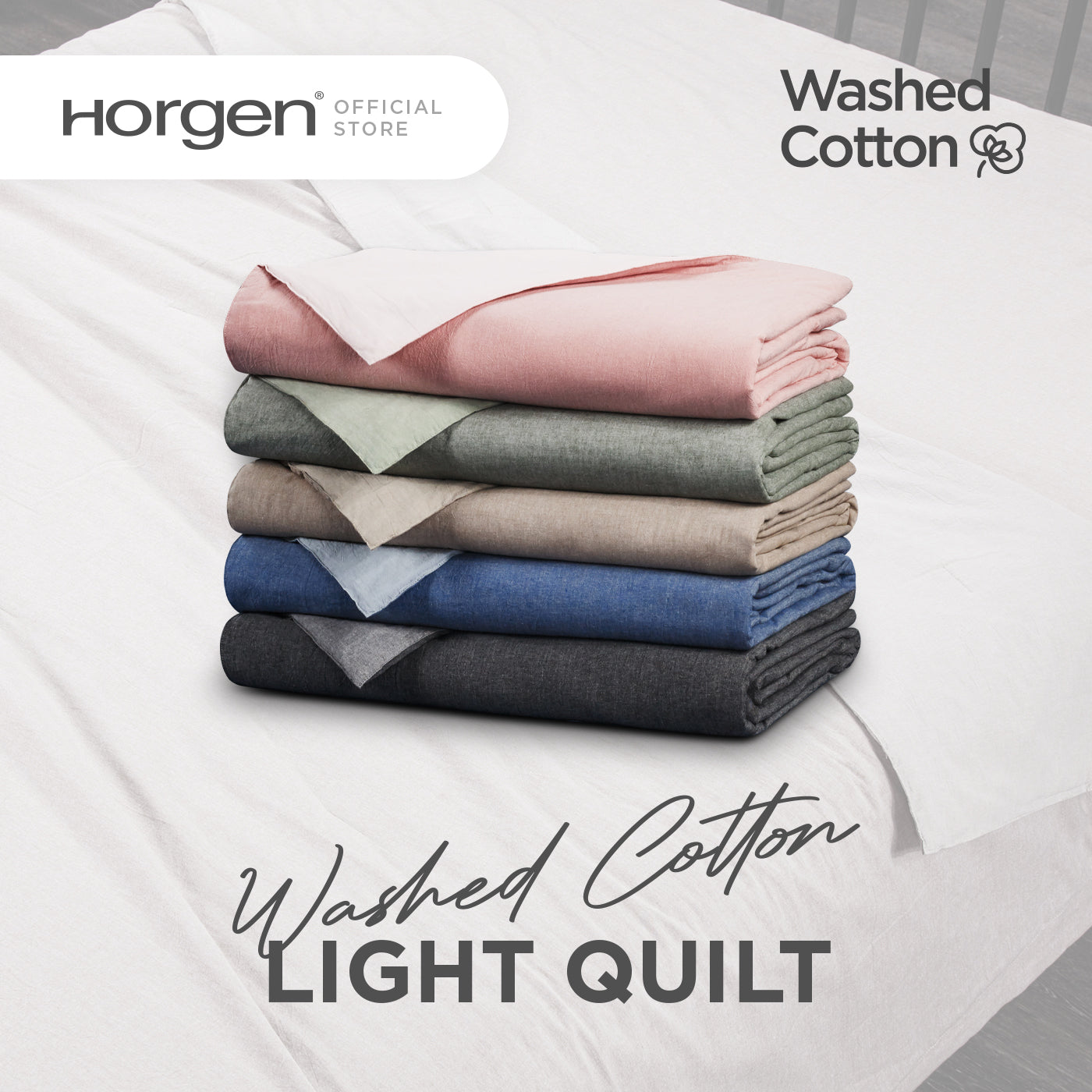 Washed Cotton Collection, Light Summer Quilt Blanket