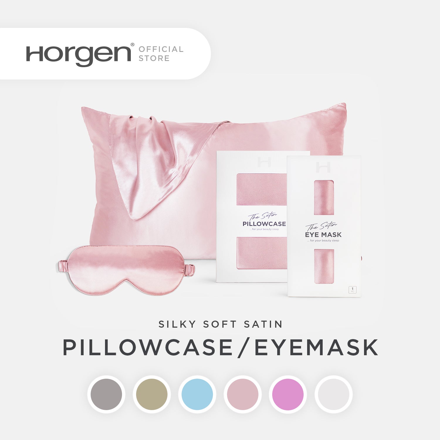 Satin Collection, Pillowcase Pair / Eye Mask / Bundle Set