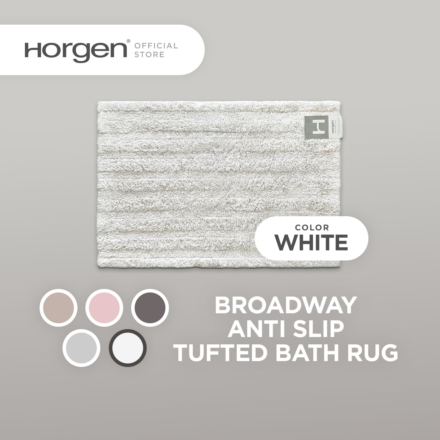 Diamond and Broadway Collection, Cotton Tufted Bath Rug Mat with Anti Slip Reverse