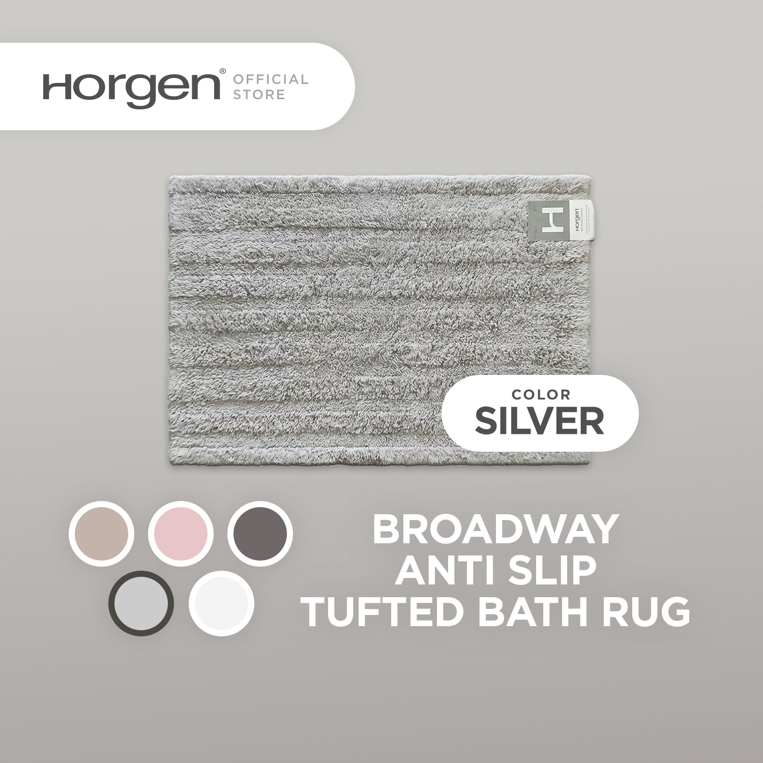 Diamond and Broadway Collection, Cotton Tufted Bath Rug Mat with Anti Slip Reverse