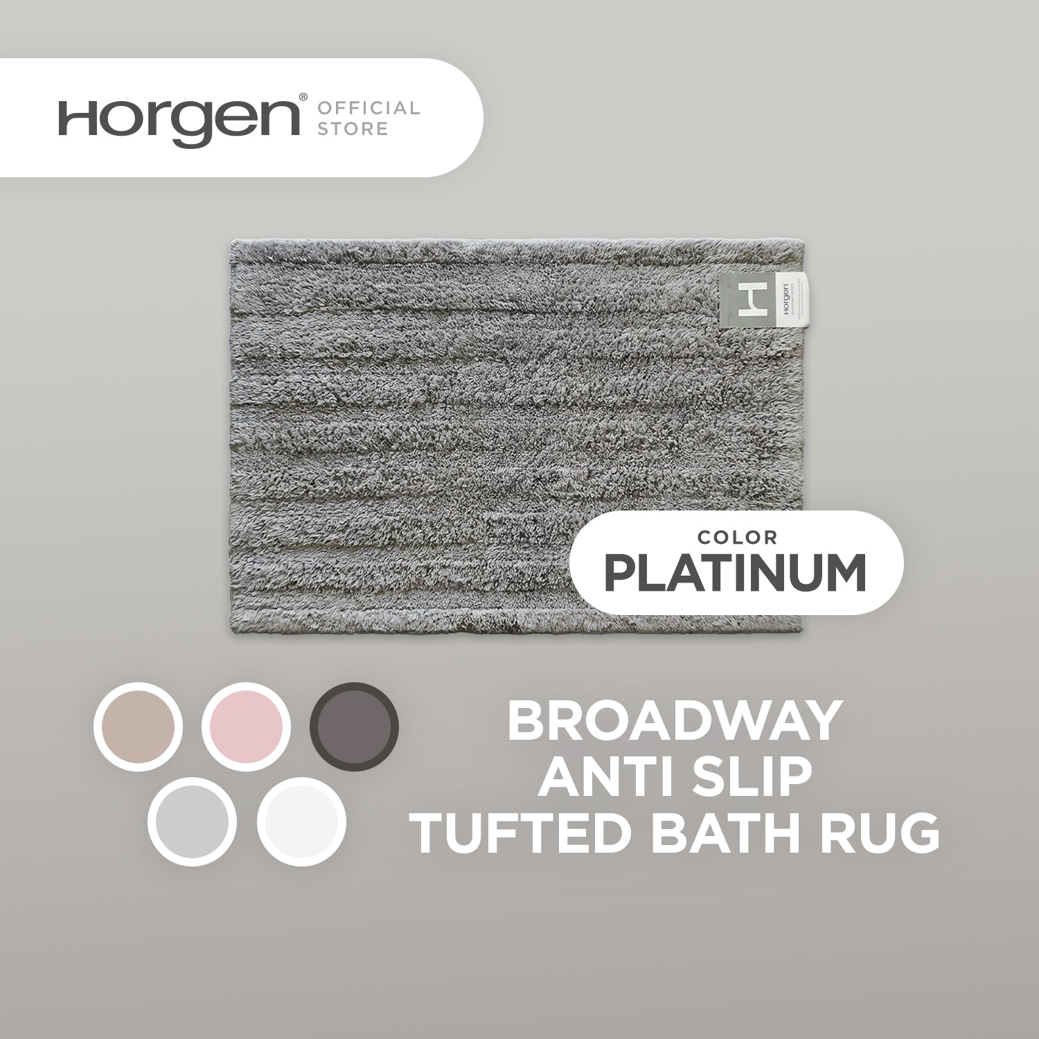 Diamond and Broadway Collection, Cotton Tufted Bath Rug Mat with Anti Slip Reverse