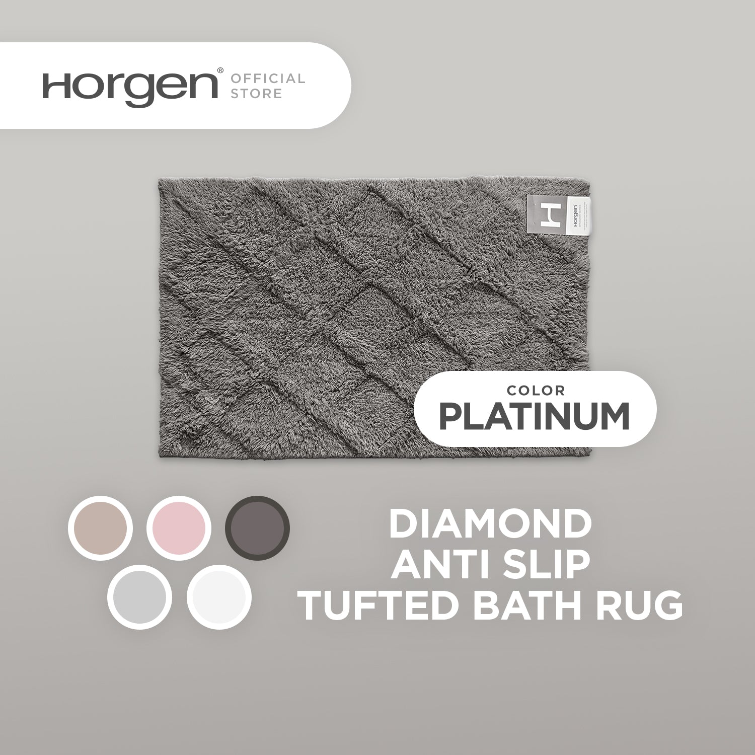 Diamond and Broadway Collection, Cotton Tufted Bath Rug Mat with Anti Slip Reverse