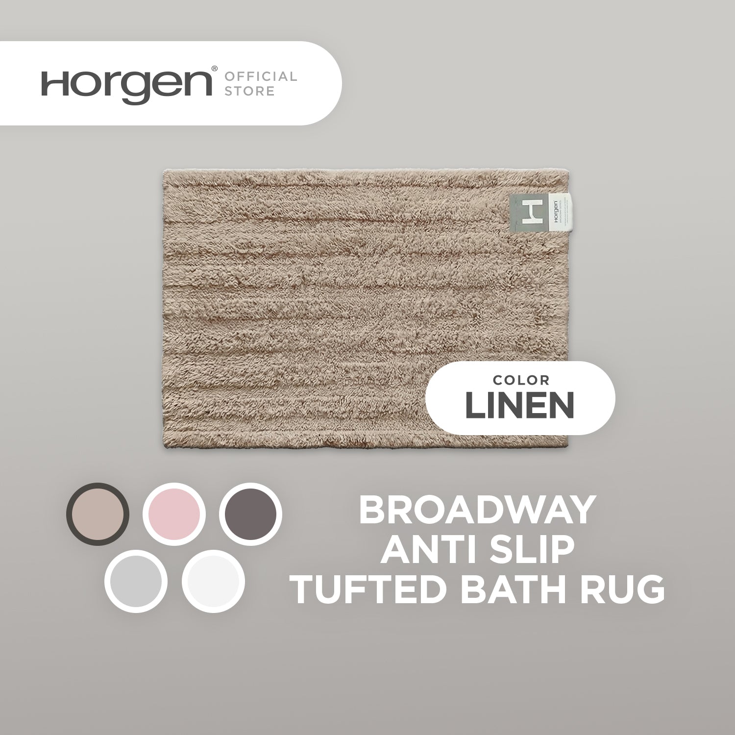 Diamond and Broadway Collection, Cotton Tufted Bath Rug Mat with Anti Slip Reverse