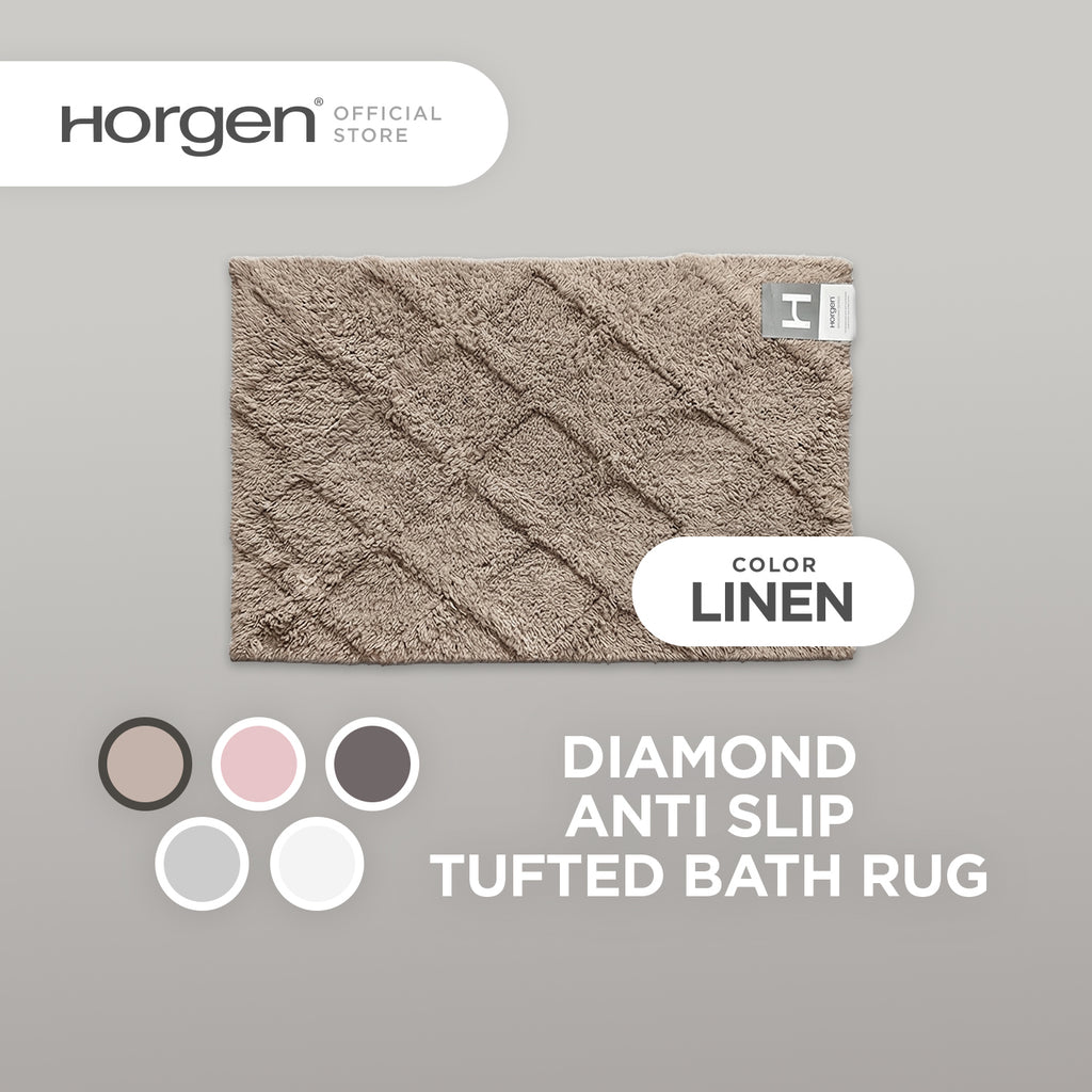 Diamond and Broadway Collection, Cotton Tufted Bath Rug Mat with Anti Slip Reverse