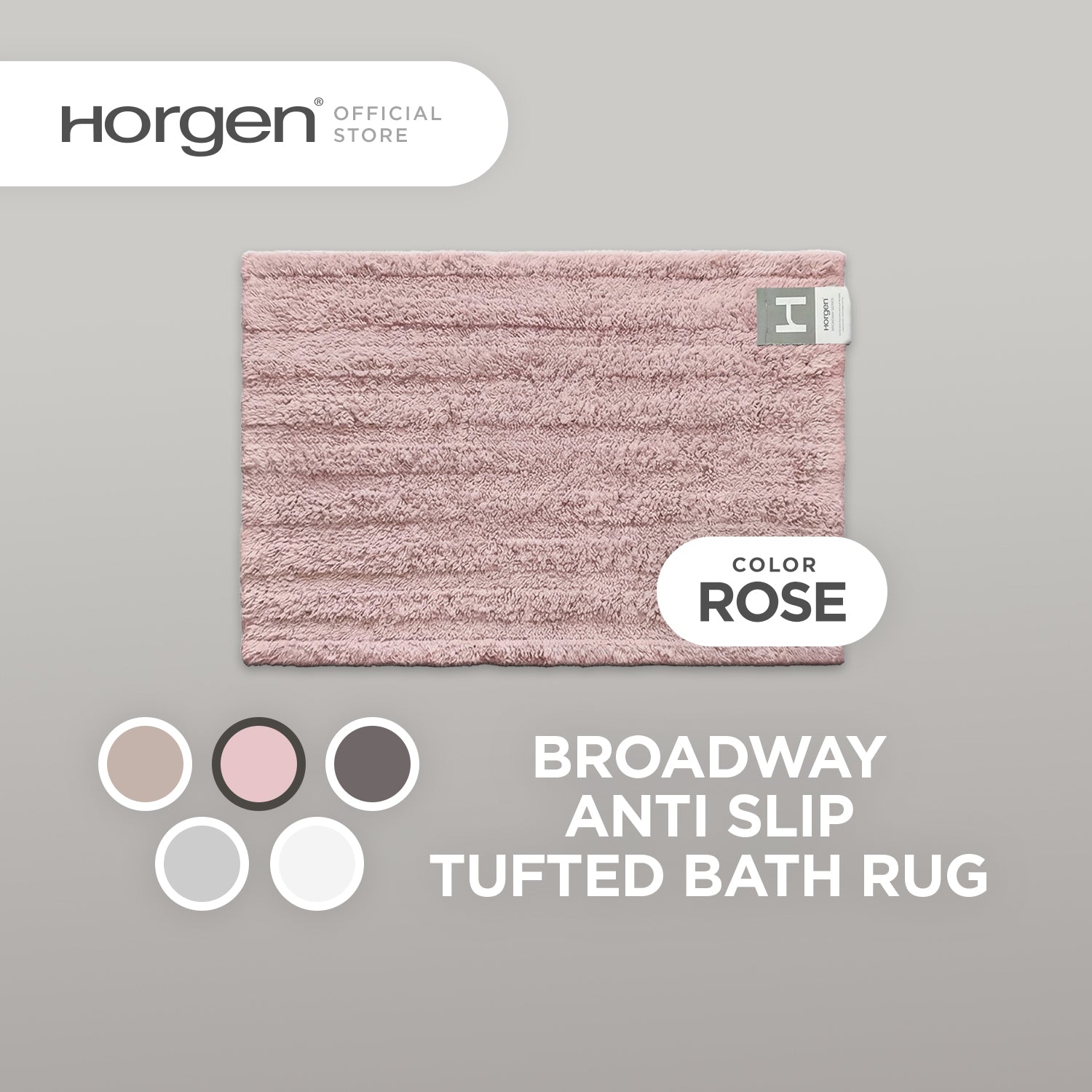 Diamond and Broadway Collection, Cotton Tufted Bath Rug Mat with Anti Slip Reverse