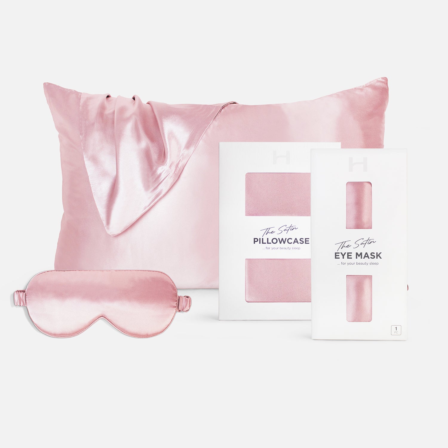 Satin Collection, Pillowcase Pair / Eye Mask / Bundle Set