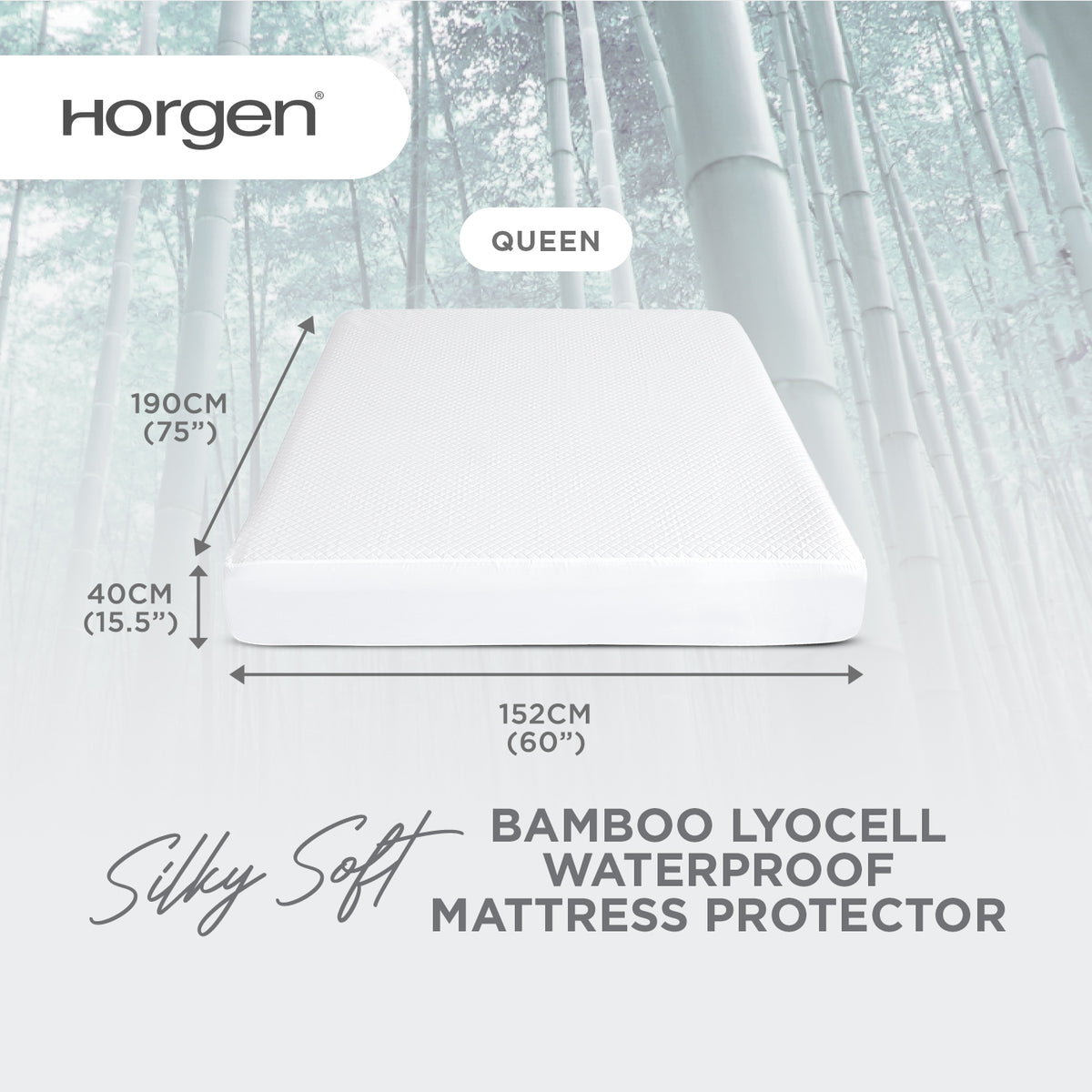 Bamboo Lyocell Collection, Waterproof Fitted Mattress Protector