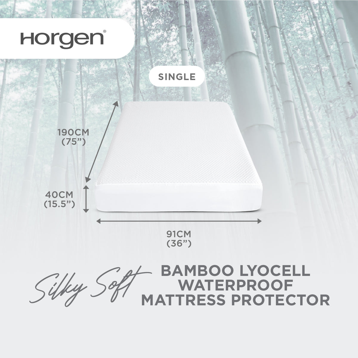 Bamboo Lyocell Collection, Waterproof Fitted Mattress Protector