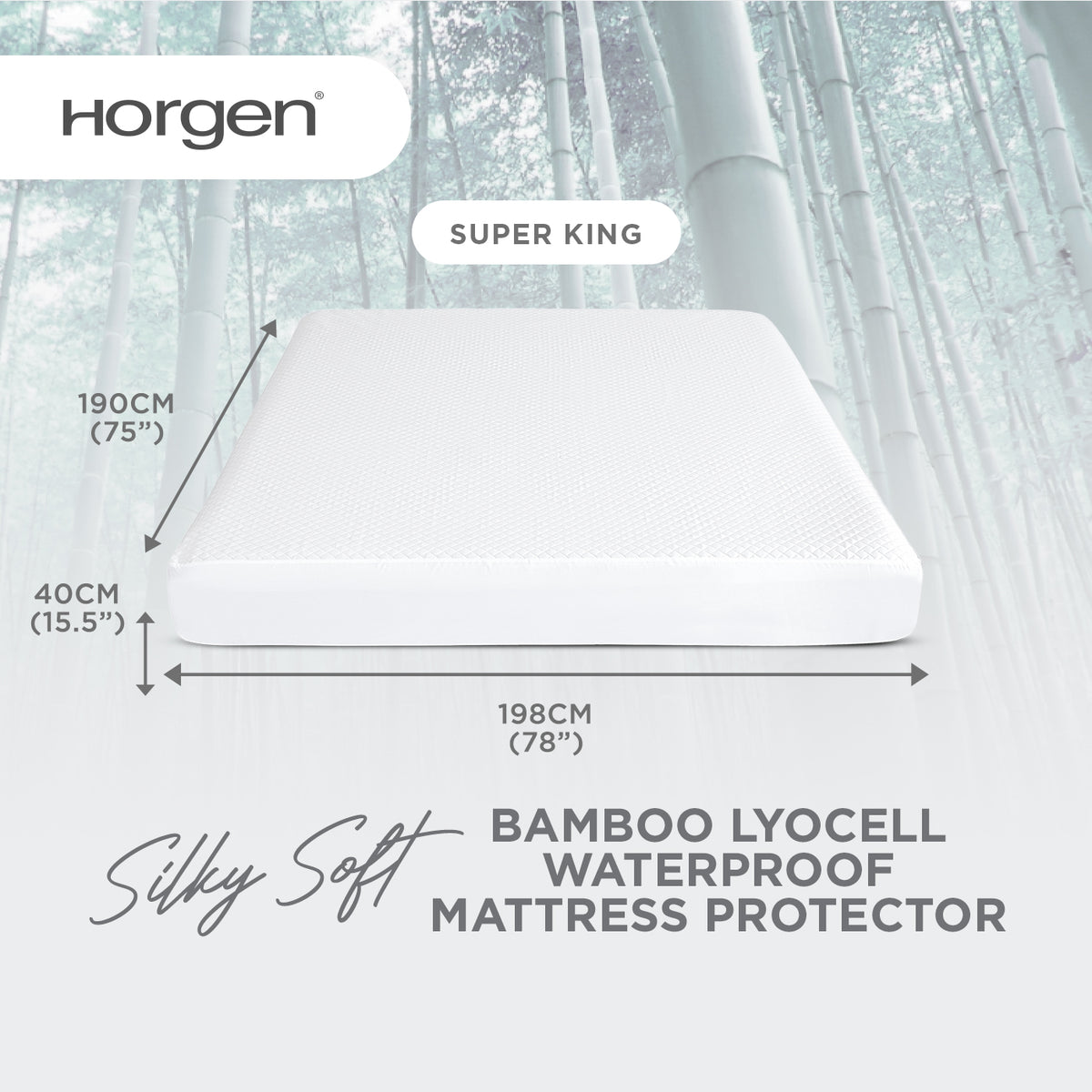 Bamboo Lyocell Collection, Waterproof Fitted Mattress Protector