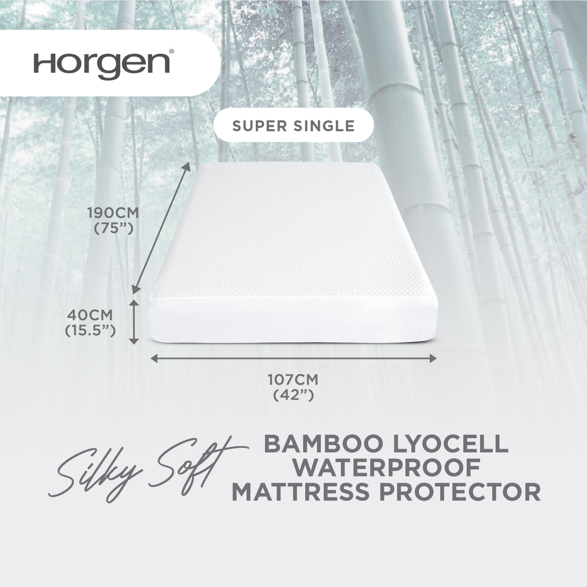 Bamboo Lyocell Collection, Waterproof Fitted Mattress Protector